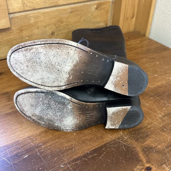 VTG Frye 7 Leather Brown Lace Up Boots Side Zip Western 70’s Retro Boho - Picture 15 of 16